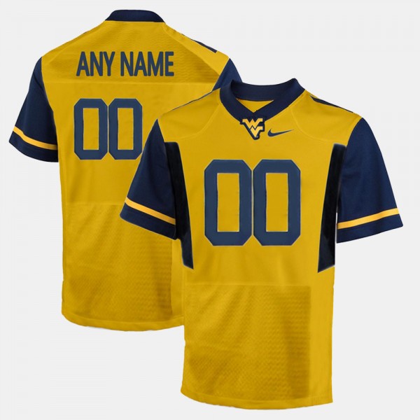 NCAA Men's Custom West Virginia Mountaineers Gold #00 Nike Stitched Football College Limited Authentic Jersey OE23Y38RT